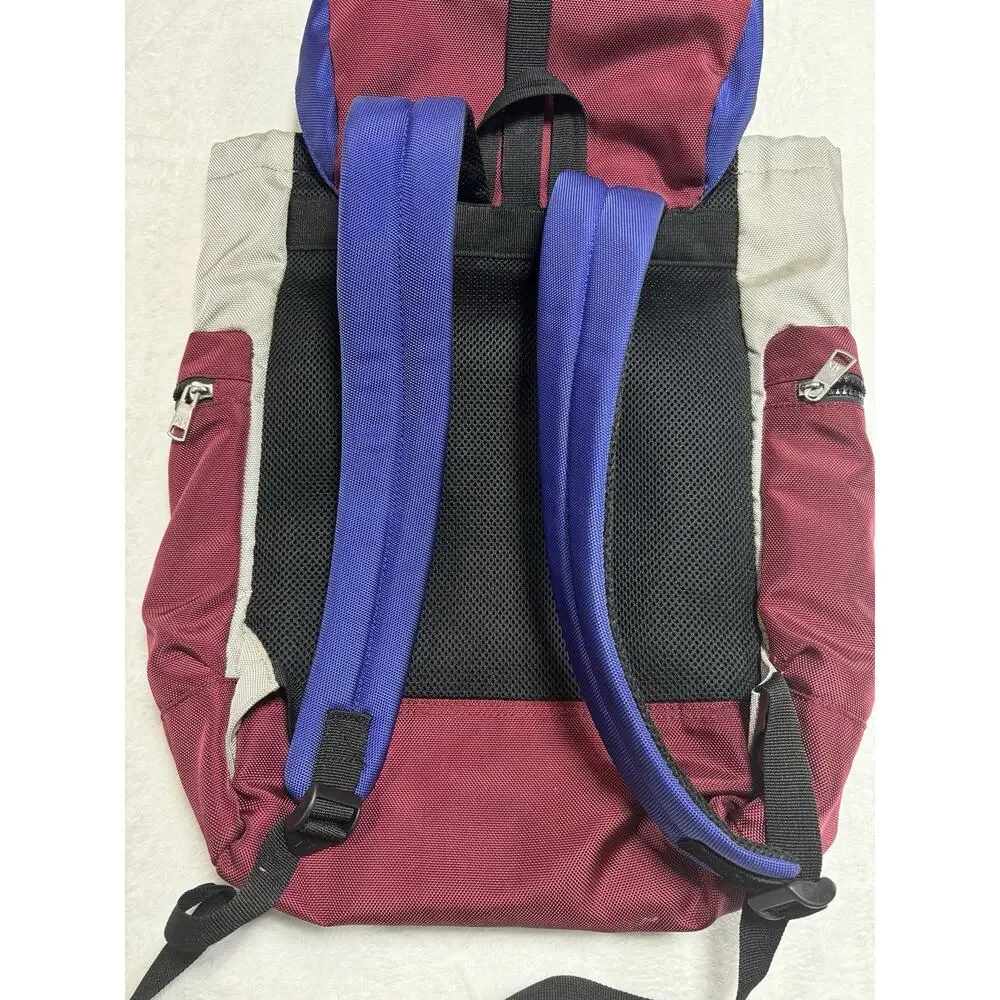 Armani Exchange Backpack Color block Blue Red Gray Zip Front Unisex School Bag